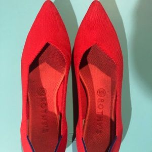 Rothy’s classic point red flats size 10 - Like New